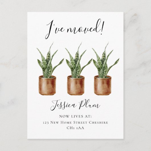 移エレガント動した住所の変更 案内ポストカード (正面)