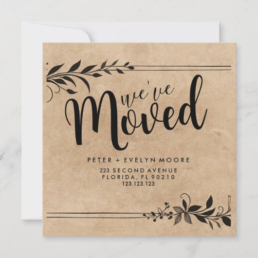 移エレガント動した住所の変更 案内状 (正面)