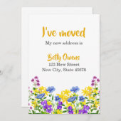 移カラフル動した野花 案内状 (正面/裏面)