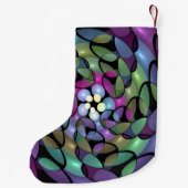 移カラフル動抽象芸術トリップ（幻覚体験）のようなフラクタル名 スモールクリスマスストッキング (裏面)