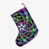 移カラフル動抽象芸術トリップ（幻覚体験）のようなフラクタル名 スモールクリスマスストッキング (裏面 (吊り時))