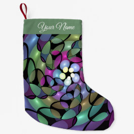 移カラフル動抽象芸術トリップ（幻覚体験）のようなフラクタル名 スモールクリスマスストッキング