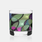 移カラフル動抽象芸術トリップ(幻覚体験)のようなフラクタル芸術 ウイスキーグラス (左)