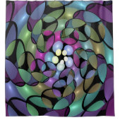 移カラフル動抽象芸術トリップ（幻覚体験）のようなフラクタル芸術 シャワーカーテン (正面)