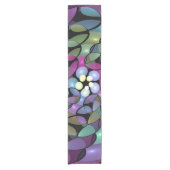 移カラフル動抽象芸術トリップ（幻覚体験）のようなフラクタル芸術 ショートテーブルランナー (正面)