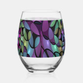 移カラフル動抽象芸術トリップ（幻覚体験）のようなフラクタル芸術 ステムなしワイングラス (右)