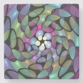 移カラフル動抽象芸術トリップ（幻覚体験）のようなフラクタル芸術 ストーンコースター