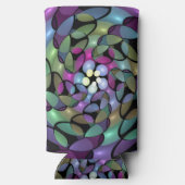 移カラフル動抽象芸術トリップ（幻覚体験）のようなフラクタル芸術 スリム缶クーラー (裏面)