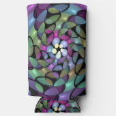 移カラフル動抽象芸術トリップ（幻覚体験）のようなフラクタル芸術 スリム缶クーラー (正面)