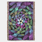 移カラフル動抽象芸術トリップ(幻覚体験)のようなフラクタル芸術 スローブランケット (正面縦)
