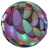 移カラフル動抽象芸術トリップ（幻覚体験）のようなフラクタル芸術 ソフトボール (正面左)