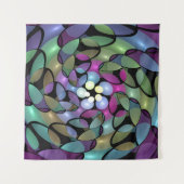 移カラフル動抽象芸術トリップ（幻覚体験）のようなフラクタル芸術 タペストリー (正面(横))