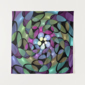 移カラフル動抽象芸術トリップ（幻覚体験）のようなフラクタル芸術 タペストリー (正面)