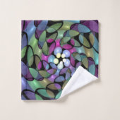 移カラフル動抽象芸術トリップ（幻覚体験）のようなフラクタル芸術 バスタオルセット (ウォッシュタオル)