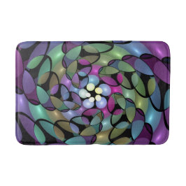 移カラフル動抽象芸術トリップ（幻覚体験）のようなフラクタル芸術 バスマット