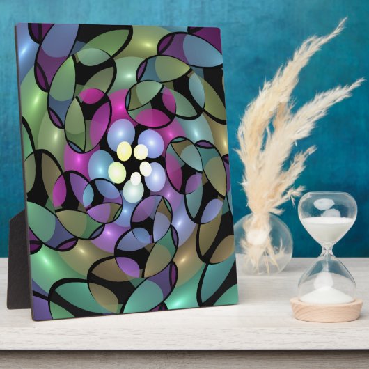 移カラフル動抽象芸術トリップ（幻覚体験）のようなフラクタル芸術 フォトプラーク (側面)