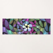 移カラフル動抽象芸術トリップ（幻覚体験）のようなフラクタル芸術 ヨガマット (正面(横))