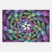 移カラフル動抽象芸術トリップ（幻覚体験）のようなフラクタル芸術 ラッピングペーパーシート (正面3)
