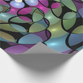 移カラフル動抽象芸術トリップ（幻覚体験）のようなフラクタル芸術 ラッピングペーパー (角)