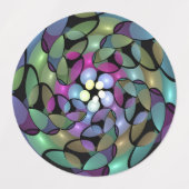 移カラフル動抽象芸術トリップ（幻覚体験）のようなフラクタル芸術 ラベル (デザイン1)