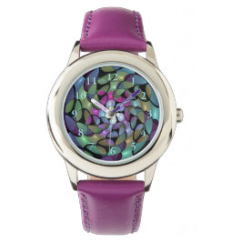 移カラフル動抽象芸術トリップ（幻覚体験）のようなフラクタル芸術 腕時計