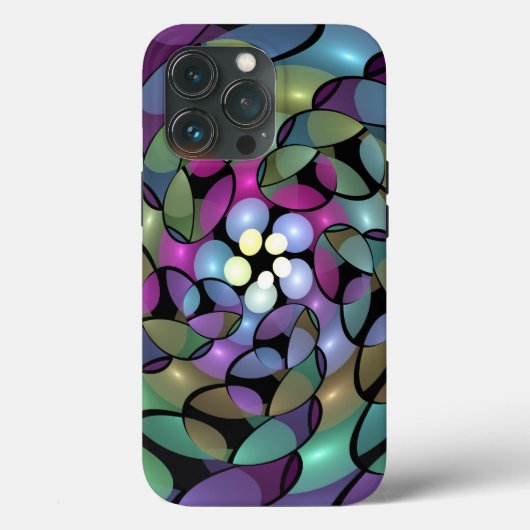 移カラフル動抽象芸術トリップ（幻覚体験）のようなフラクタル芸術 Case-Mate iPhoneケース (裏面)