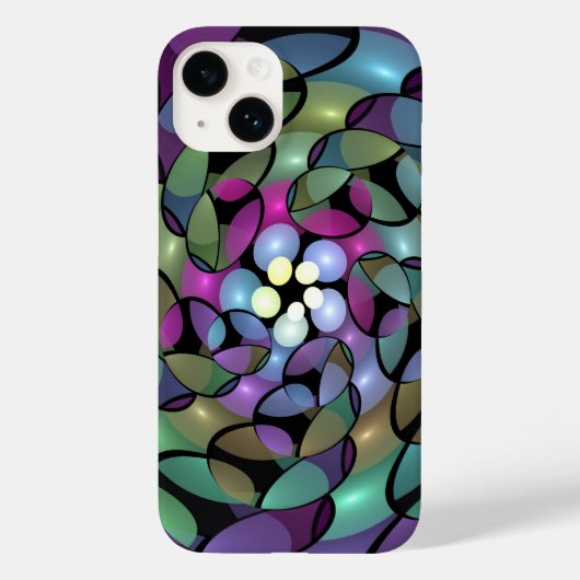移カラフル動抽象芸術トリップ(幻覚体験)のようなフラクタル芸術 Case-Mate iPhoneケース (裏面)