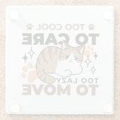 移クール動が遅いリラックス猫 ガラスコースター (裏面)