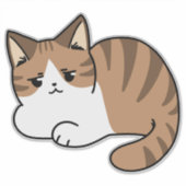 移クール動が遅いリラックス猫 シール (正面)