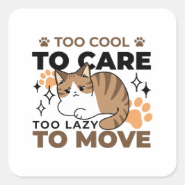 移クール動が遅いリラックス猫 スクエアシール