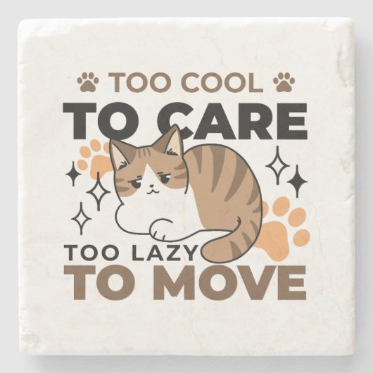 移クール動が遅いリラックス猫 ストーンコースター (正面)