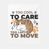 移クール動が遅いリラックス猫 フリースブランケット (正面)