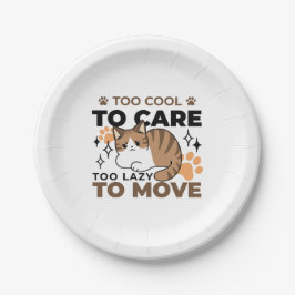 移クール動が遅いリラックス猫 ペーパープレート