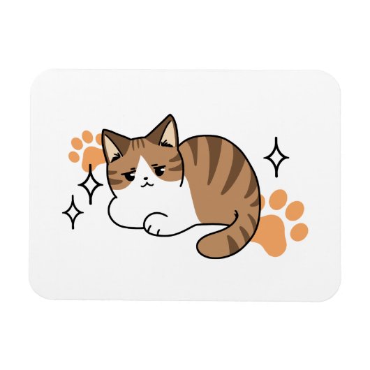 移クール動が遅いリラックス猫 マグネット (横)
