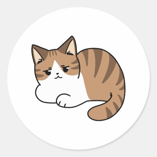 移クール動が遅いリラックス猫 ラウンドシール (正面)