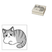 移クール動が遅いリラックス猫 ラバースタンプ (押印)