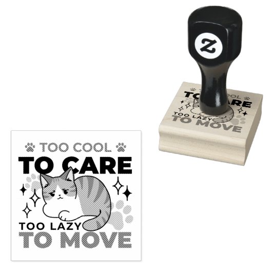 移クール動が遅いリラックス猫 ラバースタンプ (押印)