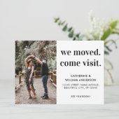 移シンプル動した写真来タイポグラフィ移動 案内状 (スタンド正面)