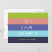 移モダンストライプ動した鮮やか 案内ポストカード (正面/裏面)