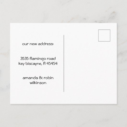 移モダンストライプ動した鮮やか 案内ポストカード (裏面)