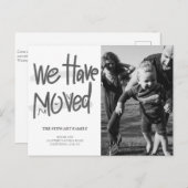 移モダン動した手書き写真 案内ポストカード (正面/裏面)