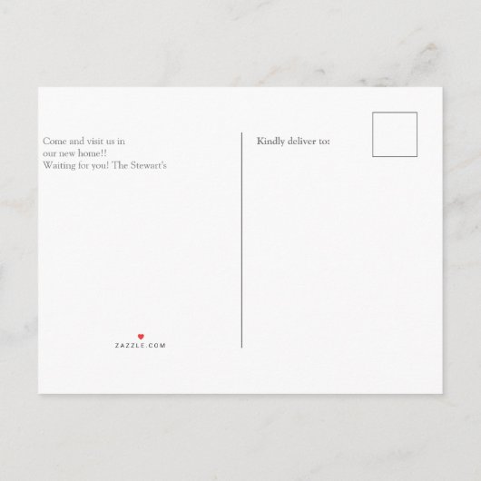 移モダン動した手書き写真 案内ポストカード (裏面)