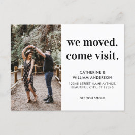 移モダン動来写真タイポグラフィ移動 案内ポストカード