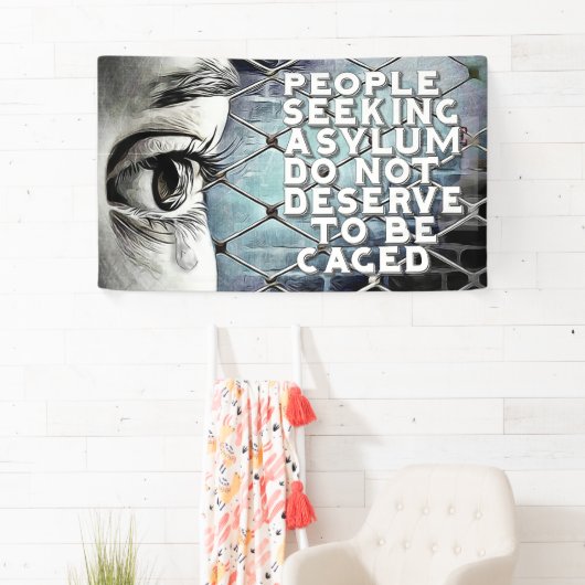 移住および避難者サポート抗議の旗 横断幕 (インサイチュ)