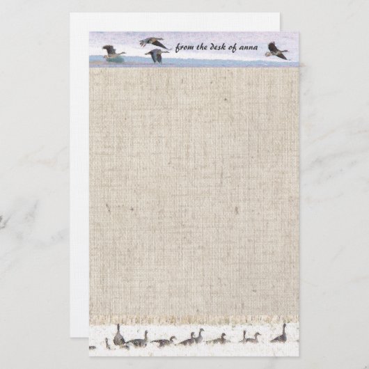 移住のガチョウの文房具 便箋 (正面/裏面)