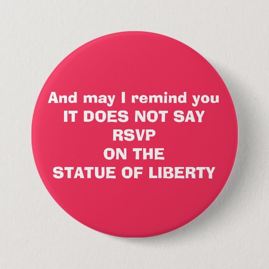 移住の禁止に対して無知 缶バッジ (正面)