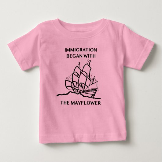 移住はMayflowerから始まりました ベビーTシャツ (正面)