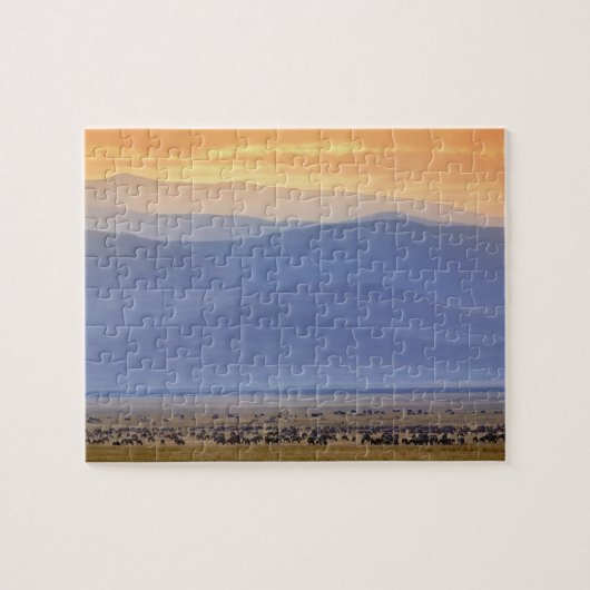 移住中のWildebeest、Connochaetes ジグソーパズル (横)