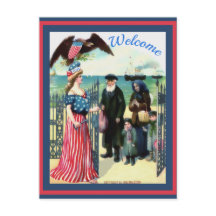 移住者を歓迎する女性の自由の変化ヴィンテージ