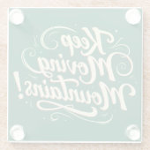 移保動する山やる気を起こさせるデザイン ガラスコースター (裏面)